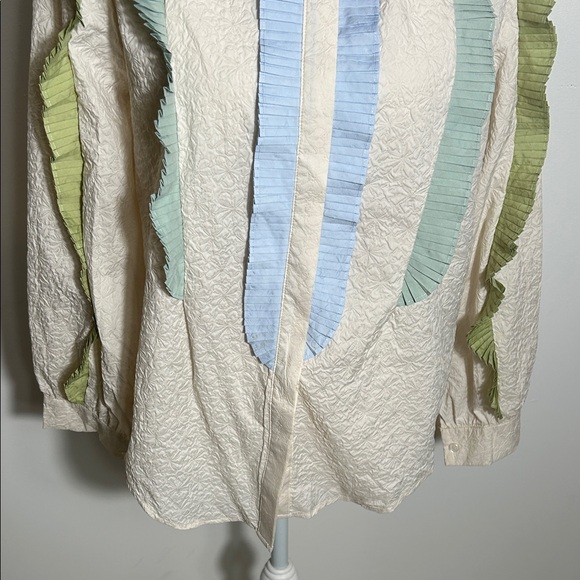 Sister Jane Cream Blouse with Ruffled Details Medium - Picture 4 of 7